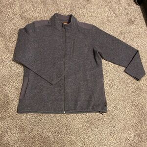 Merrell Men's Dark Gray 100% Wool Moisture Wicking Full-Zip Jacket